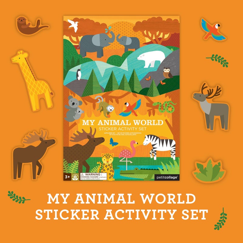 Petit Collage Sticker Activity Book, My Animal World â€“ Giant Fold Out Sticker Book for Kids, Includes Over 100 Reusable Stickers â€“ Activity Toys for Ages 4+ - Image 5